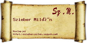Szieber Milán névjegykártya